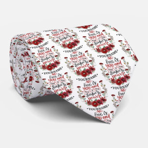 Burgundy Flowers No One Is You & That's Your Power Stropdas