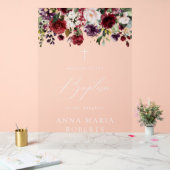 Burgundy Flowers, Pink Flowers, Baptism Welcome (Mariage)