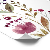 Burgundy Flowers Unplugged Wedding Ceremony Poster (Hoek)