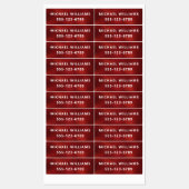 Burgundy Folie Gestructureerde gepersonaliseerde n Labels (Vel)