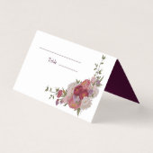 Burgundy Forest Floral Mariage Cartes de Place (Devant)
