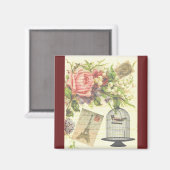 Burgundy French Theme  Paris Magnet Magneet (Voorkant / Achterkant)