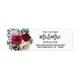 BURGUNDY Future Mr & Mrs Wedding Return Address Etiket
