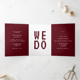 Burgundy Gamer Formal minimaal dat we doen Drieluik Kaart