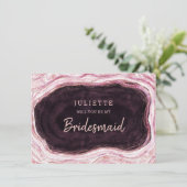 Burgundy Geode is mijn Bridesmaïde Kaart (Staand voorkant)