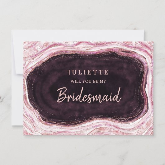 Burgundy Geode is mijn Bridesmaïde Kaart (Voorkant)