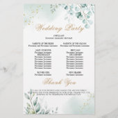 Burgundy Geometric Gold Lijst Wedding Program Kaar (Achterkant)