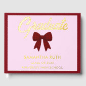 Burgundy Gingham Bow Graduation Party (Recto)