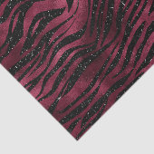 Burgundy Glam Folie Glitter Tiger Stripes Tissuepapier (Detail)