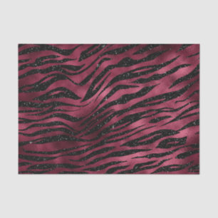 Burgundy Glam Folie Glitter Tijgerstrepen Tissuepapier