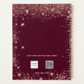 Burgundy glitter dust name script 2023 planner (Achterkant)