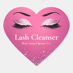 Burgundy Glitter Elegant Lash Cleanser Shampoo Hart Sticker