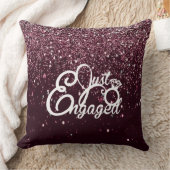 Burgundy Glitter Engagement Romantic Proposal  Kussen (Deken)