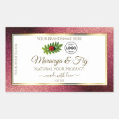 Burgundy Glitter White Product Labels Ladybug Logo (Voorkant)