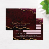 Burgundy Gold Agate Certificat cadeau d'entreprise (Bureau)