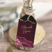 Burgundy Gold Agate Geode Hartelijk dank Cadeaulabel