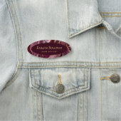Burgundy Gold Agate Name Tag (In situ)