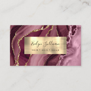 Burgundy Gold Agate Visitekaartje