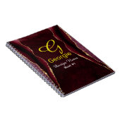 Burgundy & Gold Agate Watercolor Notitieboek (Rechterzijde)