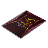Burgundy & Gold Agate Watercolor Notitieboek (Linkerzijde)