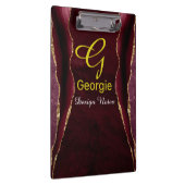 Burgundy & Gold Agate Waterverf Klembord (Rechts)