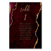 Burgundy Gold Agate Wedding Kaart (Voorkant)