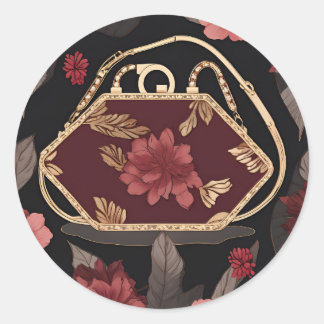 Burgundy Gold AI art Ronde Sticker