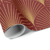 Burgundy & Gold Art-Deco Seamless Pattern Cadeaupapier (Rol Hoek)