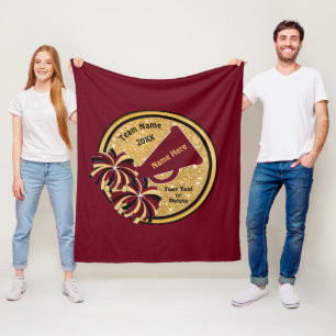Burgundy Gold Black - Speciaal gepersonaliseerde k Fleece Deken