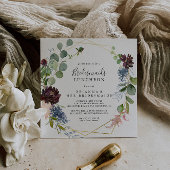 Burgundy Gold Bridesmaids Luncheon Shower Kaart