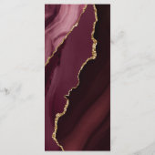 Burgundy Gold Calligraphy Menu Mariage (Dos)