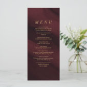Burgundy & Gold Calligraphy Menu Mariage (Debout devant)