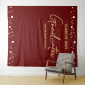 Burgundy Gold Class van 2024 afstudeerbackdrop Wandkleed (In Situ (horizontaal))