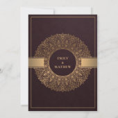 BURGUNDY GOLD CLASSIC  MANDALA WEDDING BEDANKKAART (Achterkant)