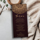 BURGUNDY GOLD CLASSIC  MANDALA WEDDING MENU