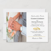 Burgundy Gold Elegant Faire-part de mariage photo (Devant)