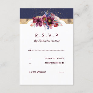 Burgundy Gold et Marsala Wedding RSVP Floral