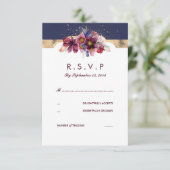Burgundy Gold et Marsala Wedding RSVP Floral (Debout devant)