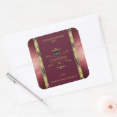 Burgundy Gold Étiquette Parties scintillant bordur (Enveloppe)