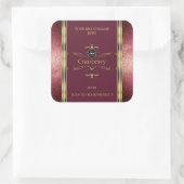 Burgundy Gold Étiquette Parties scintillant bordur (Sac)