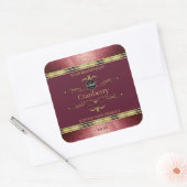 Burgundy Gold Étiquette Parties scintillant bordur (Enveloppe)
