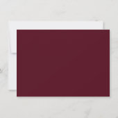 Burgundy Gold Floral Wedding Flat Save the Date (Achterkant)