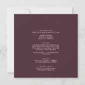 Burgundy Gold Geometric Front & Back Wedding Kaart (Achterkant)