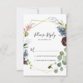 Burgundy Gold Geometric RSVP (Voorkant)