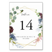 Burgundy Gold Geometric Wedding Kaart (Voorkant)