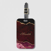 Burgundy Gold Glitter Agate - Gepersonaliseerd
