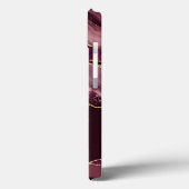 Burgundy Gold Glitter Agate Monogram Case-Mate iPhone Case (Achterkant / Links)
