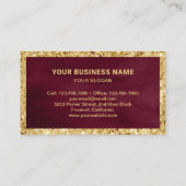 Burgundy Gold Glitter Custom Tufted Cake Bakery Visitekaartje (Achterkant)