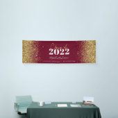 Burgundy gold glitter script class van afstuderen spandoek (Beurs)