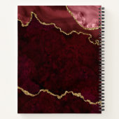 Burgundy Gold Marble Agate Geode Prayer Journal Notitieboek (Achterkant)